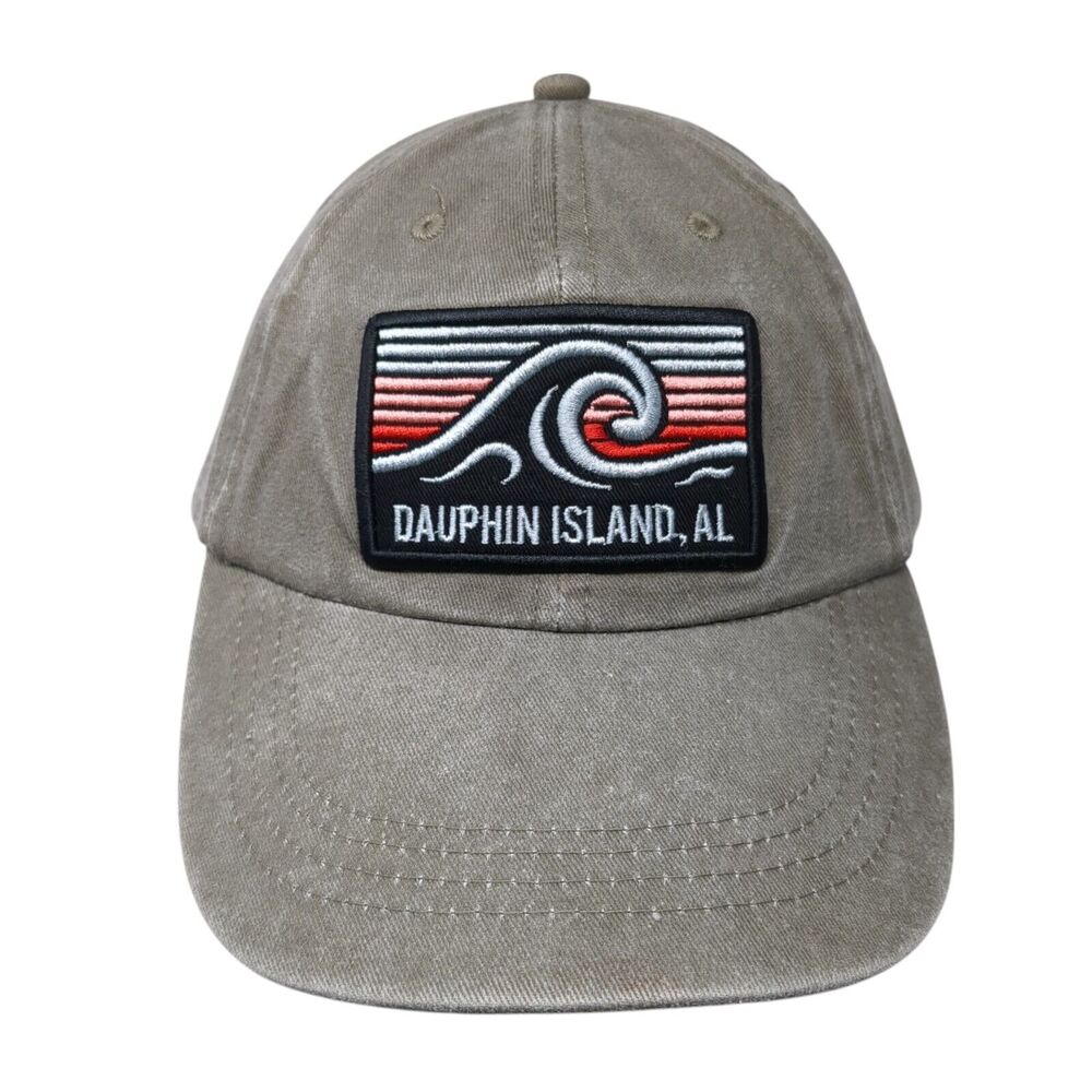 Dauphin Island AL Slideback Hat Brown One Size Adjustable DK Caps